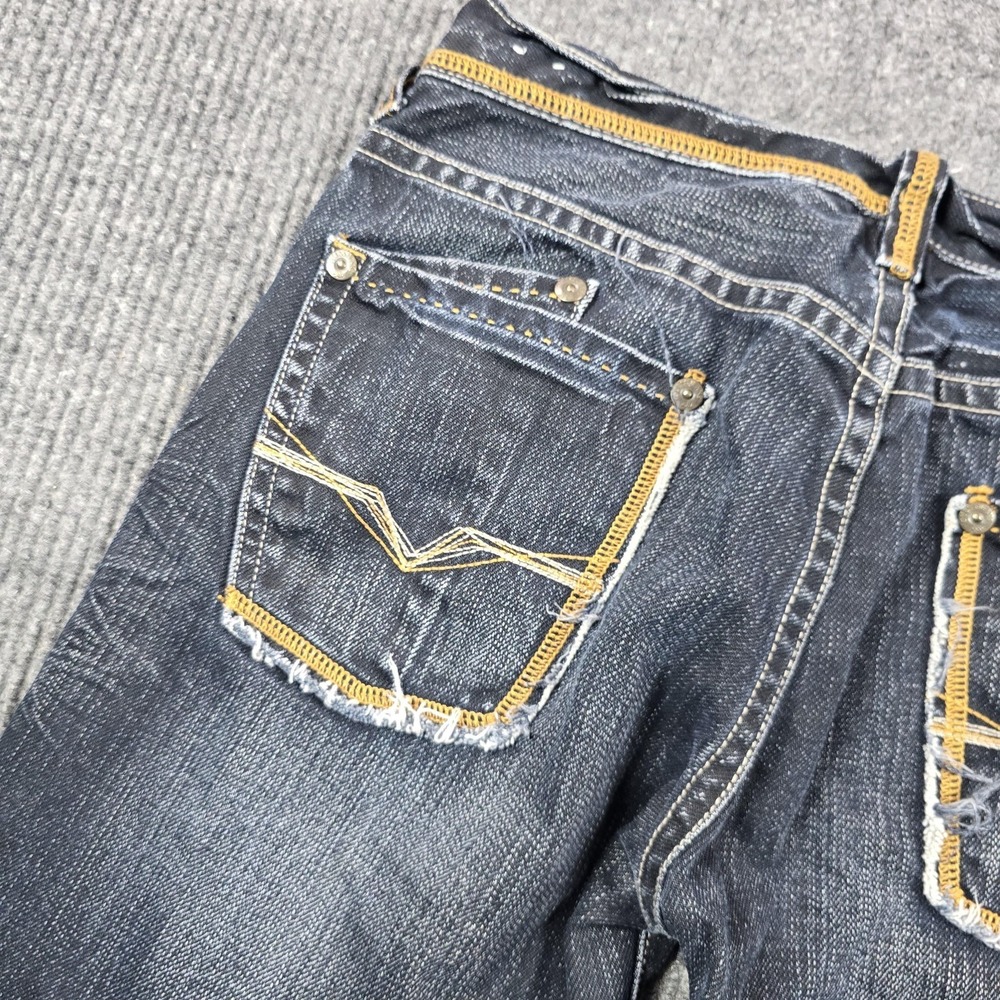 Guess Jeans Mens 30 Blue‎ Medium Wash Rebel Regular Straight Denim Distressed - Picture 10 of 16